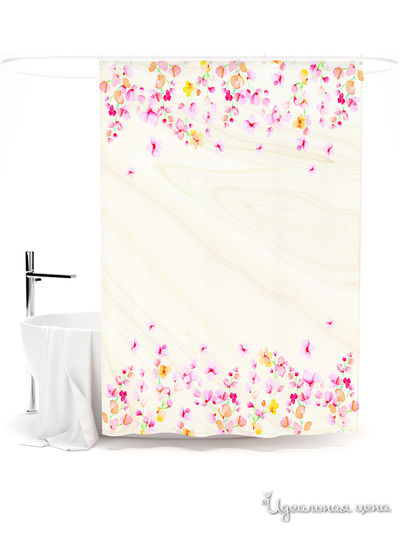 Шторка для ванной, 145*180 см Сирень, цвет мультиколор