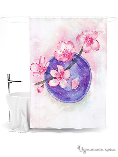 Шторка для ванной, 145*180 см Сирень, цвет мультиколор