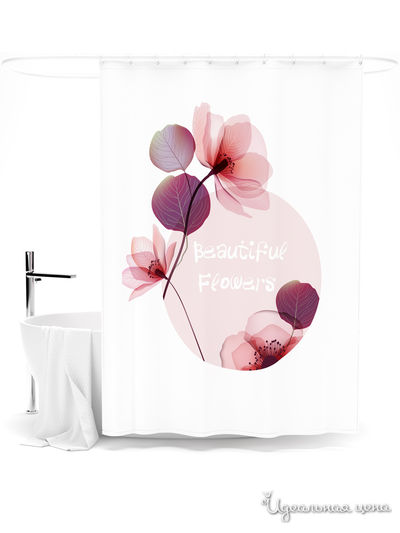 Шторка для ванной, 145*180 см Сирень, цвет мультиколор