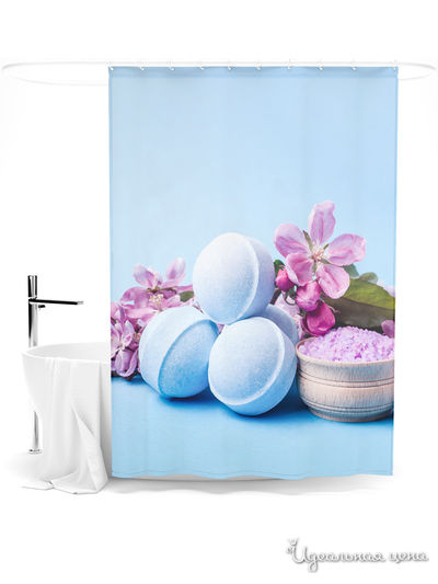 Шторка для ванной, 145*180 см Сирень, цвет мультиколор