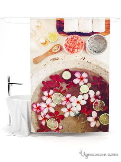 Шторка для ванной, 145*180 см Сирень, цвет мультиколор