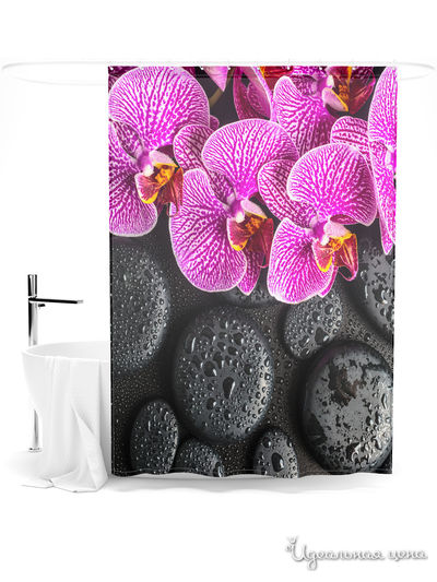 Шторка для ванной, 145*180 см Сирень, цвет мультиколор