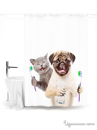 Шторка для ванной, 145*180 см Сирень, цвет мультиколор