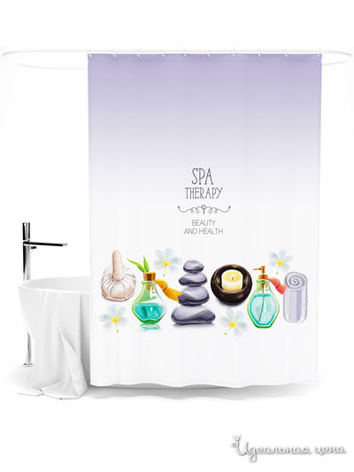 Шторка для ванной, 145*180 см Сирень, цвет мультиколор