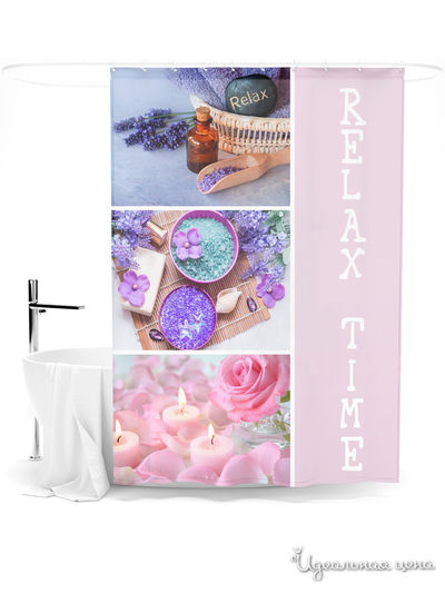 Шторка для ванной, 145*180 см Сирень, цвет мультиколор
