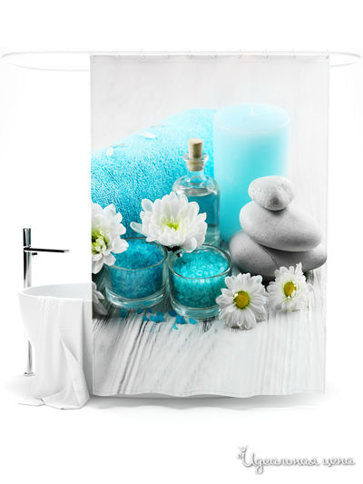 Шторка для ванной, 145*180 см Сирень, цвет мультиколор