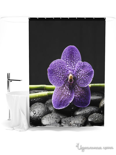 Шторка для ванной, 145*180 см Сирень, цвет мультиколор