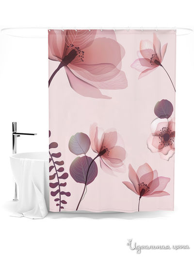 Шторка для ванной, 145*180 см Сирень, цвет мультиколор