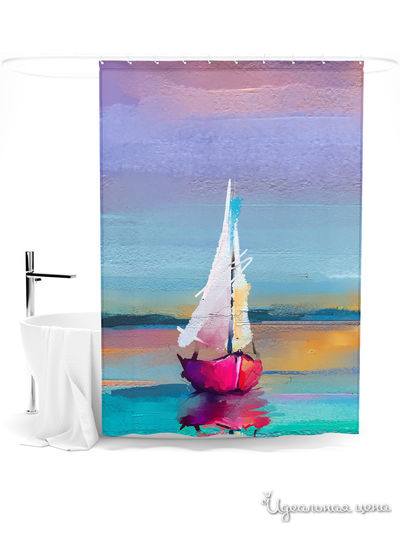 Шторка для ванной, 145*180 см Сирень, цвет мультиколор