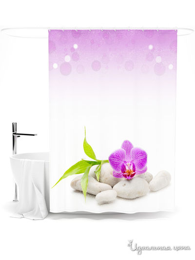 Шторка для ванной, 145*180 см Сирень, цвет мультиколор