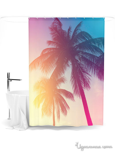 Шторка для ванной, 145*180 см Сирень, цвет мультиколор