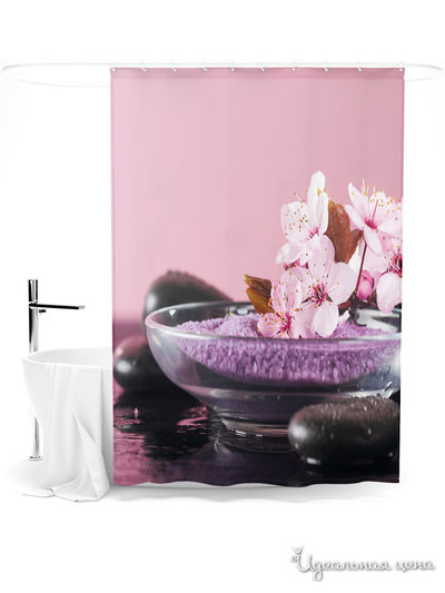 Шторка для ванной, 145*180 см Сирень, цвет мультиколор