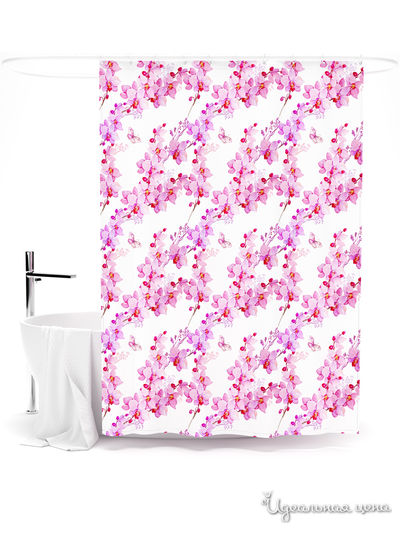 Шторка для ванной, 145*180 см Сирень, цвет мультиколор
