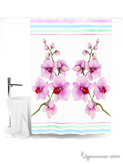 Шторка для ванной, 145*180 см Сирень, цвет мультиколор