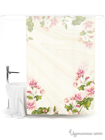 Шторка для ванной, 145*180 см Сирень, цвет мультиколор
