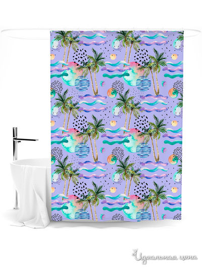 Шторка для ванной, 145*180 см Сирень, цвет мультиколор