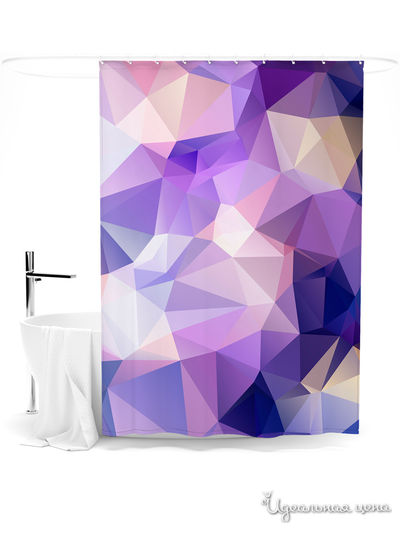 Шторка для ванной, 145*180 см Сирень, цвет мультиколор