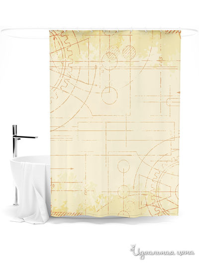 Шторка для ванной, 145*180 см Сирень, цвет мультиколор