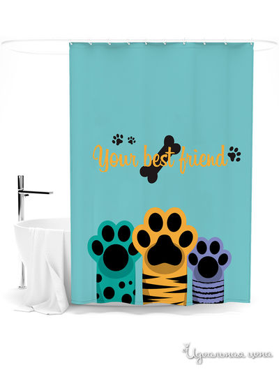 Шторка для ванной, 145*180 см Сирень, цвет мультиколор