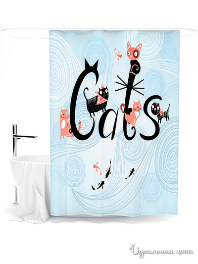 Шторка для ванной, 145*180 см Сирень, цвет мультиколор