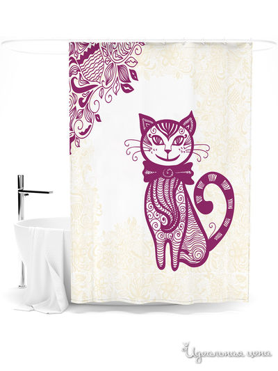 Шторка для ванной, 145*180 см Сирень, цвет мультиколор