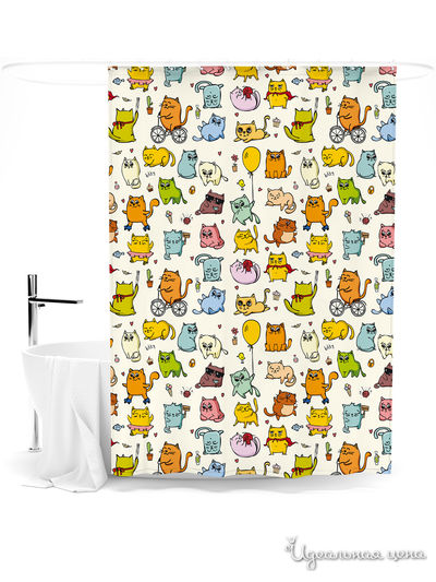 Шторка для ванной, 145*180 см Сирень, цвет мультиколор