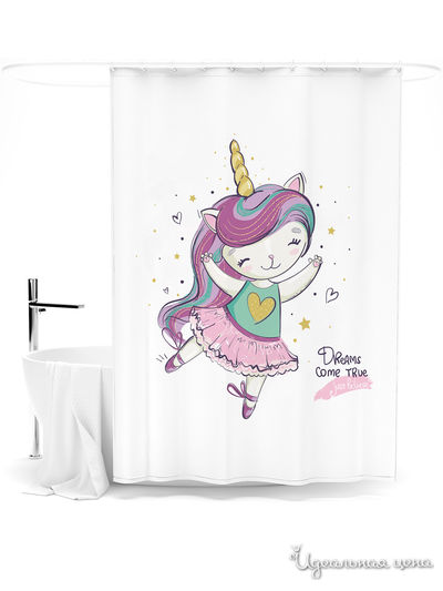 Шторка для ванной, 145*180 см Сирень, цвет мультиколор