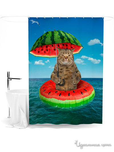 Шторка для ванной, 145*180 см Сирень, цвет мультиколор