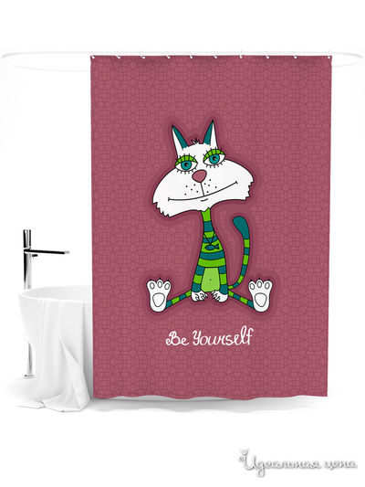 Шторка для ванной, 145*180 см Сирень, цвет мультиколор