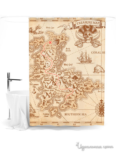 Шторка для ванной, 145*180 см Сирень, цвет мультиколор