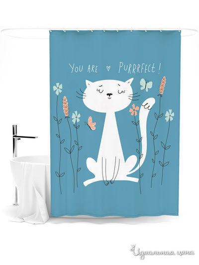 Шторка для ванной, 145*180 см Сирень, цвет мультиколор