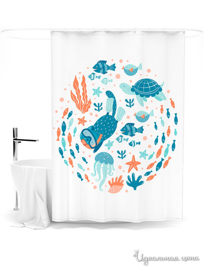 Шторка для ванной, 145*180 см Сирень, цвет мультиколор