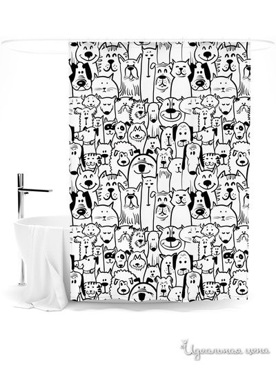 Шторка для ванной, 145*180 см Сирень, цвет мультиколор