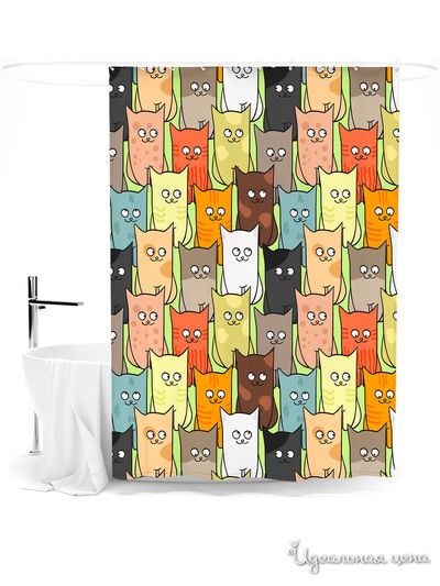 Шторка для ванной, 145*180 см Сирень, цвет мультиколор