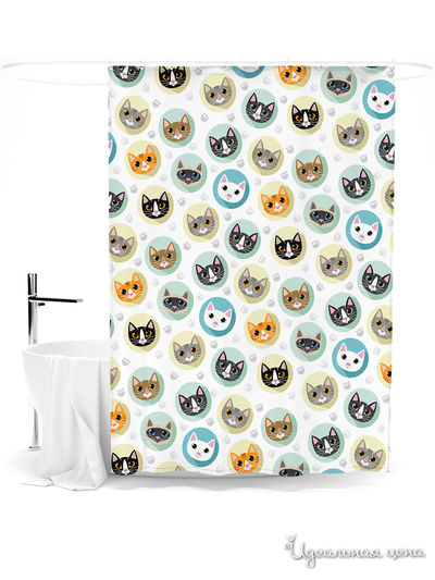 Шторка для ванной, 145*180 см Сирень, цвет мультиколор