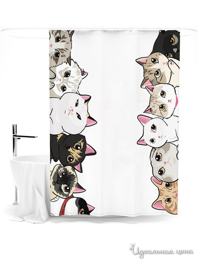 Шторка для ванной, 145*180 см Сирень, цвет мультиколор