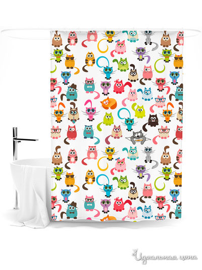 Шторка для ванной, 145*180 см Сирень, цвет мультиколор