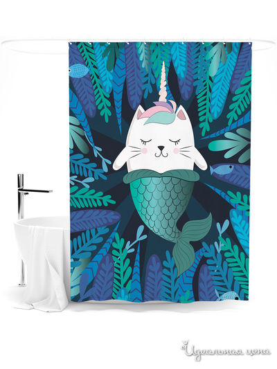 Шторка для ванной, 145*180 см Сирень, цвет мультиколор