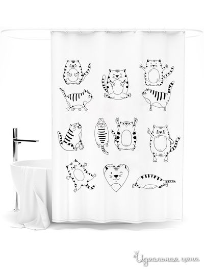 Шторка для ванной, 145*180 см Сирень, цвет мультиколор