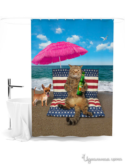 Шторка для ванной, 145*180 см Сирень, цвет мультиколор