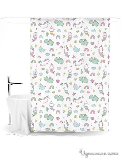 Шторка для ванной, 145*180 см Сирень, цвет мультиколор