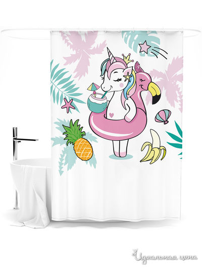 Шторка для ванной, 145*180 см Сирень, цвет мультиколор