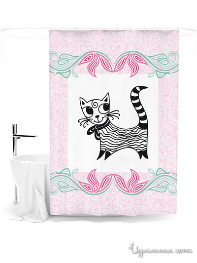 Шторка для ванной, 145*180 см Сирень, цвет мультиколор