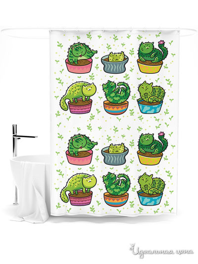 Шторка для ванной, 145*180 см Сирень, цвет мультиколор