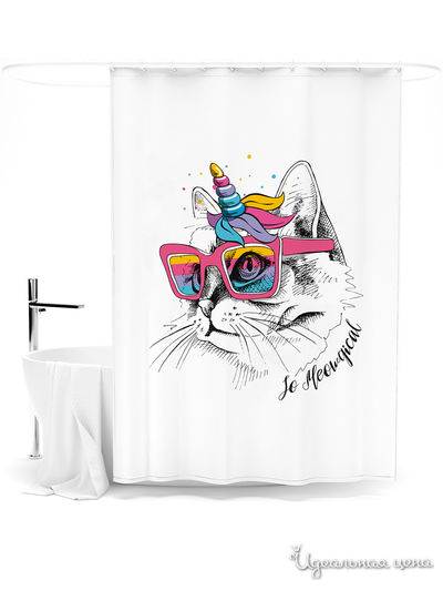 Шторка для ванной, 145*180 см Сирень, цвет мультиколор