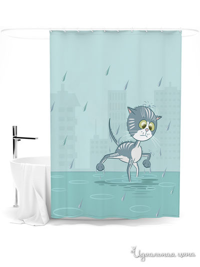 Шторка для ванной, 145*180 см Сирень, цвет мультиколор