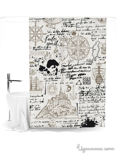 Шторка для ванной, 145*180 см Сирень, цвет мультиколор