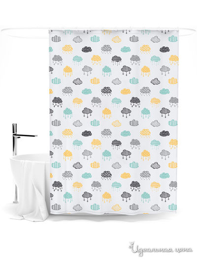 Шторка для ванной, 145*180 см Сирень, цвет мультиколор