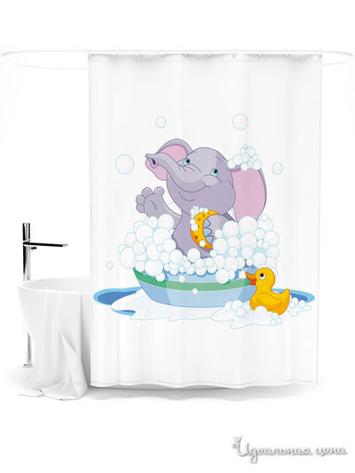 Шторка для ванной, 145*180 см Сирень, цвет мультиколор