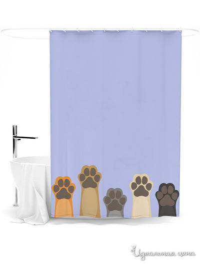 Шторка для ванной, 145*180 см Сирень, цвет мультиколор